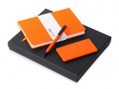 Подарочный набор COLOR IT c блокнотом, ручкой и повербанком, 5000 mAh (оранжевый)