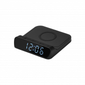 Зарядная станция с часами 15W Rigel, черная
