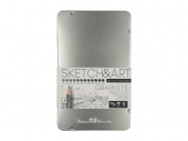 Набор из 12 чернографитовых карандашей Sketch & Art В - 14В (серебристый)