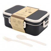 Ланчбокс (контейнер для еды) Inar из пшеничного волокна, чёрный.