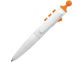 Ручка пластиковая шариковая Clic Pen (оранжевый, белый)
