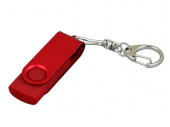 USB 2.0- флешка промо на 64 Гб с поворотным механизмом и однотонным металлическим клипом (красный)