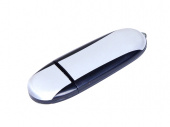 USB 2.0- флешка промо на 64 Гб овальной формы (черный, серебристый)