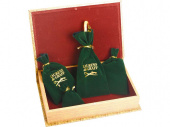 Набор Фрегат: портмоне, часы карманные на подставке, нож для бумаг (коричневый, золотистый, красное дерево)