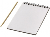 Цветной набор Scratch: блокнот, деревянная ручка (белый, натуральный)