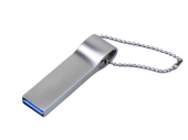 USB 2.0-флешка на 8 Гб с мини чипом и боковым отверстием для цепочки (серебристый)
