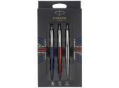 Набор Parker Jotter London Trio: ручка гелевая, ручка шариковая. карандаш (красный, синий, серебристый)
