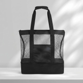 Сумка для шопинга и пляжа Coolmesh с изотермическим отделением внизу (черный)