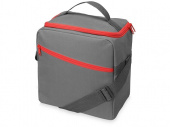 Изотермическая сумка-холодильник "Classic" c контрастной молнией, серый/красный