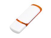USB 3.0- флешка на 64 Гб с цветными вставками (белый, оранжевый)