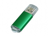 USB 2.0- флешка на 8 Гб с прозрачным колпачком (зеленый)