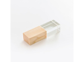 USB 2.0- флешка на 8 Гб кристалл дерево (натуральный, прозрачный)