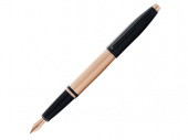 Ручка перьевая Calais Brushed Rose Gold Plate and Black Lacquer, перо M (золотистый)