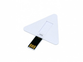 USB 2.0- флешка на 8 Гб в виде пластиковой карточки треугольной формы (белый)