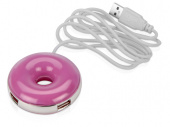 USB Hub Пончик (розовый, серебристый)