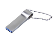 USB 2.0-флешка на 4 Гб с мини чипом и боковым отверстием для цепочки (серебристый)