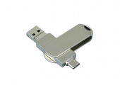 USB 3.0-флешка на 128 Гб для айфона 3 в 1 (серебристый)