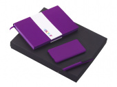 Подарочный набор COLOR IT c блокнотом, ручкой и повербанком, 5000 mAh (фиолетовый, фиолетовый, фиолетовый)