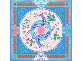 Платок Северное сияние (голубой, синий, красный, розовый, разноцветный)