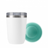 Термокружка вакуумная с керамическим покрытием Арктик, белый/аква