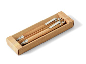 Набор из бамбука GREENY: ручка шариковая, механический карандаш (натуральный)