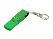 USB 2.0- флешка на 64 Гб с поворотным механизмом и дополнительным разъемом Micro USB (зеленый, зеленый)