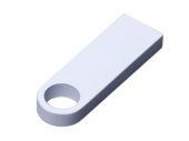 USB 2.0-флешка на 64 Гб с мини чипом и круглым отверстием (белый)