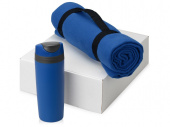 Подарочный набор Cozy с пледом и термокружкой (синий)