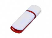 USB-флешка на 32 Гб с цветными вставками (красный, белый)