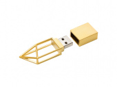 USB 2.0- флешка на 32 Гб Геометрия (золотистый)