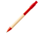 Ручка картонная шариковая Safi (красный, натуральный)