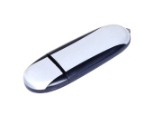 USB 3.0- флешка промо на 64 Гб овальной формы (серебристый, черный)