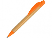 Ручка шариковая Листок (оранжевый, светло-коричневый)