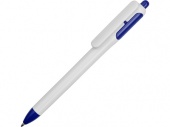 Ручка шариковая с белым корпусом и цветными вставками, белый/синий