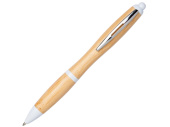 Ручка шариковая Nash из бамбука (натуральный, белый)