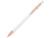 Ручка шариковая с отделкой из розового золота Nanna (белый)