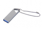 USB 2.0-флешка на 128 Гб с мини чипом и отверстием для цепочки (серебристый)