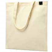 Сумка для покупок IVORY 325 г/м² с PU нашивкой, чёрный