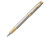 Перьевая ручка Parker IM Premium, F (серый, золотистый, серебристый)