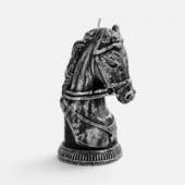 Свеча фигурная «Бюст лошади», серебристая