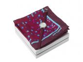Подарочный набор: часы наручные женские, шелковый платок (бордовый)