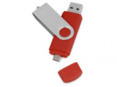 USB/micro USB-флешка на 16 Гб Квебек OTG (красный)
