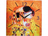 Часы настенные «Климт. Поцелуй», оранжевый/желтый