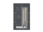 Набор Parker IM Core Brushed Metal GT: ручка шариковая, ручка роллер (серебристый)