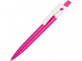 Ручка пластиковая шариковая Maxx Solid (розовый, белый)