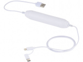 Портативное зарядное устройство, 2000 mAh/кабель 3 в 1 (белый)