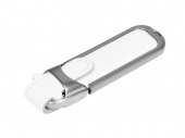 USB 3.0- флешка на 32 Гб с массивным классическим корпусом (серебристый, белый)