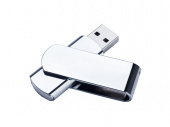 USB 2.0- флешка на 32 Гб глянцевая поворотная (серебристый)