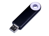 USB 3.0- флешка промо на 128 Гб прямоугольной формы, выдвижной механизм (черный, белый)