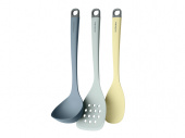 Набор кухонных силиконовых инструментов, 3 пр., Paulina (синий, зеленый дымчатый , желтый)